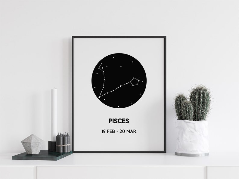 pisces gift constellation print