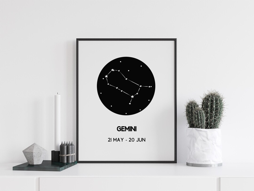 Gemini Constellation Print: Zodiac Astrology Wall Art - Etsy