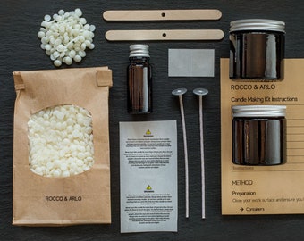 Soy Candle Making Kit To Make 2 DIY Scented Amber Glass Jar Candles