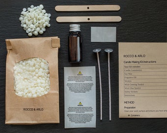 Kit de fabrication de bougies REFILL écologique | Utilisez vos propres pots en verre ambré de 60 ml | Fabriquez vos propres fournitures de bougies