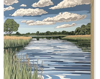 Landscape Greeting Cards based on the Norfolk Broads. Blank inside for all occasions. Includes recycled brown envelope. Free postage