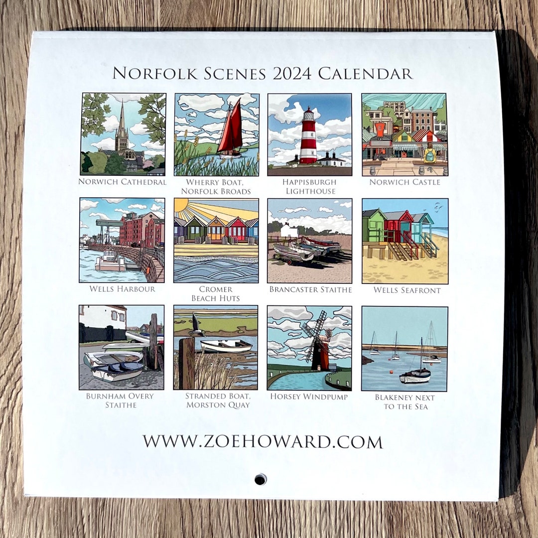 Norfolk 2024 Calendar Wall Mounthly Art Prints of Norwich Etsy