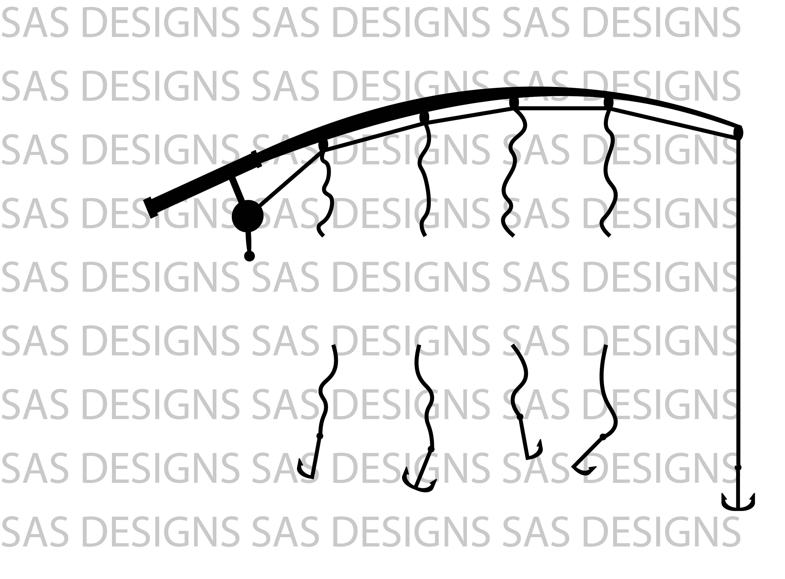 Hooked on Daddy Svg, Fathers Day Svg, Fishing Rod With Names, Fishing