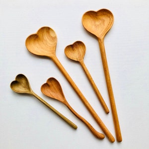 Natural Wooden Heart spoons, Handcrafted Rosewood Spoons, Eco Gifts, Hand carved Spoons, Kitchen Decor, Home Decor, Unique kitchen gifts