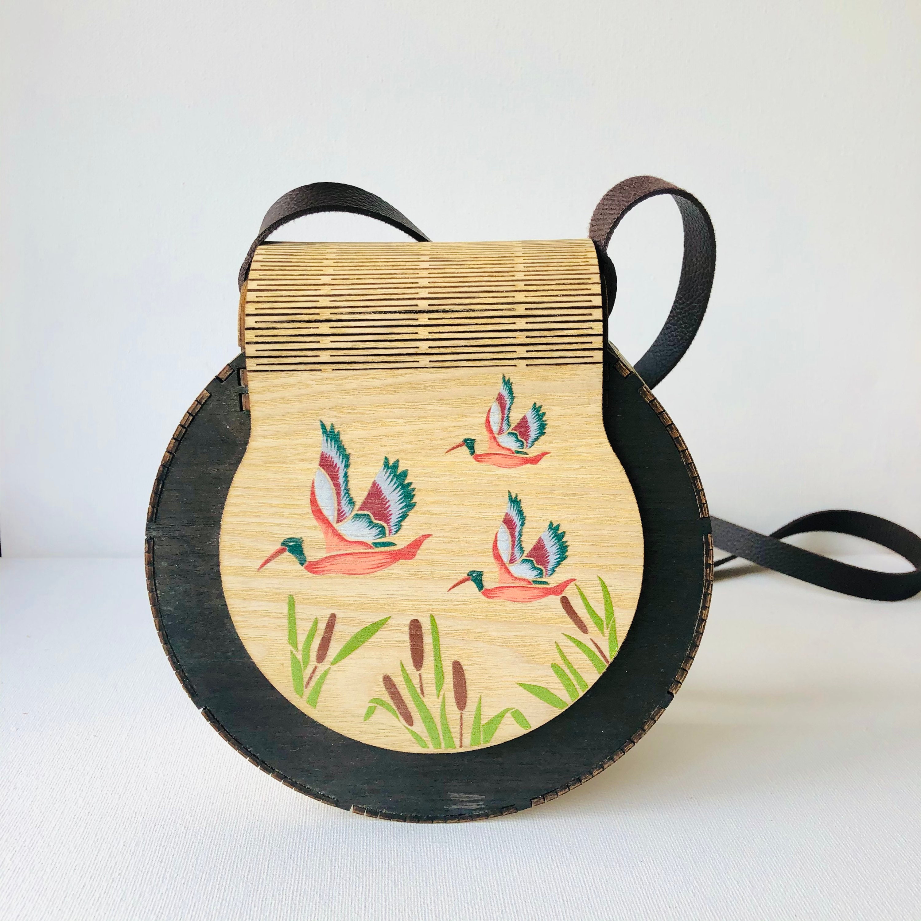 Handmade Wooden Flamingo Bag |  FREE Wooden Earrings with a Bag l HandPainted Bag | Summer Boho Bag | Uniquely Handcrafted by Artisans