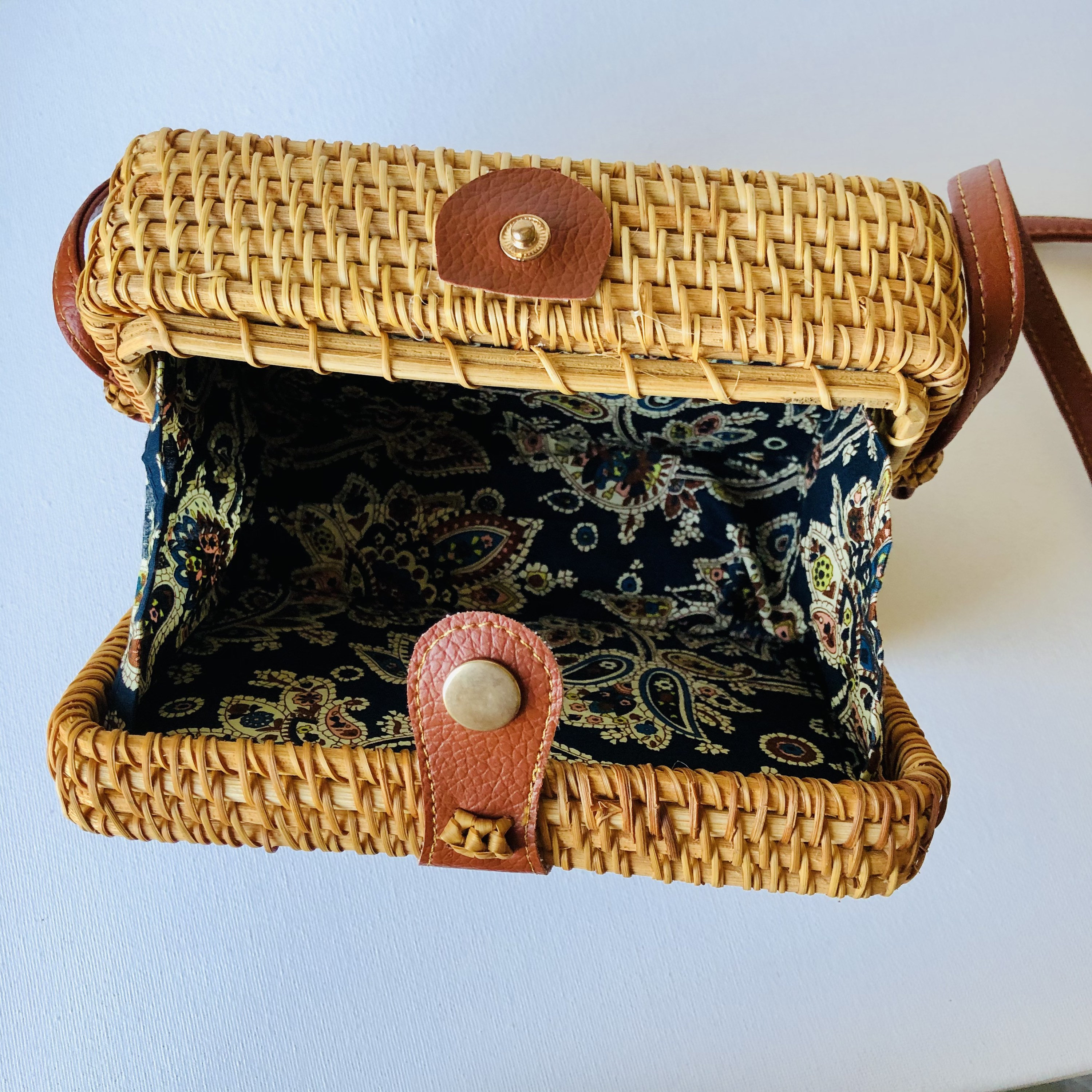 Sac rotin online rectangulaire