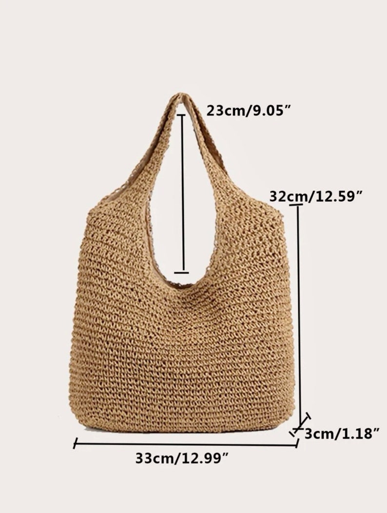 Handwoven Large Straw Tote Bag Beach Large Capacity Bag Etsy