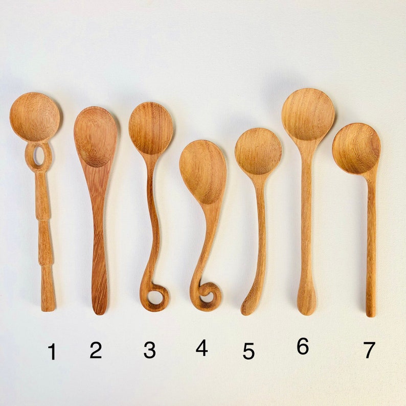 Assorted Handmade Wooden Spoons Natural Beautiful Wooden Spoons Eco friendly Kitchen Utensils Handmade Home Gift image 3