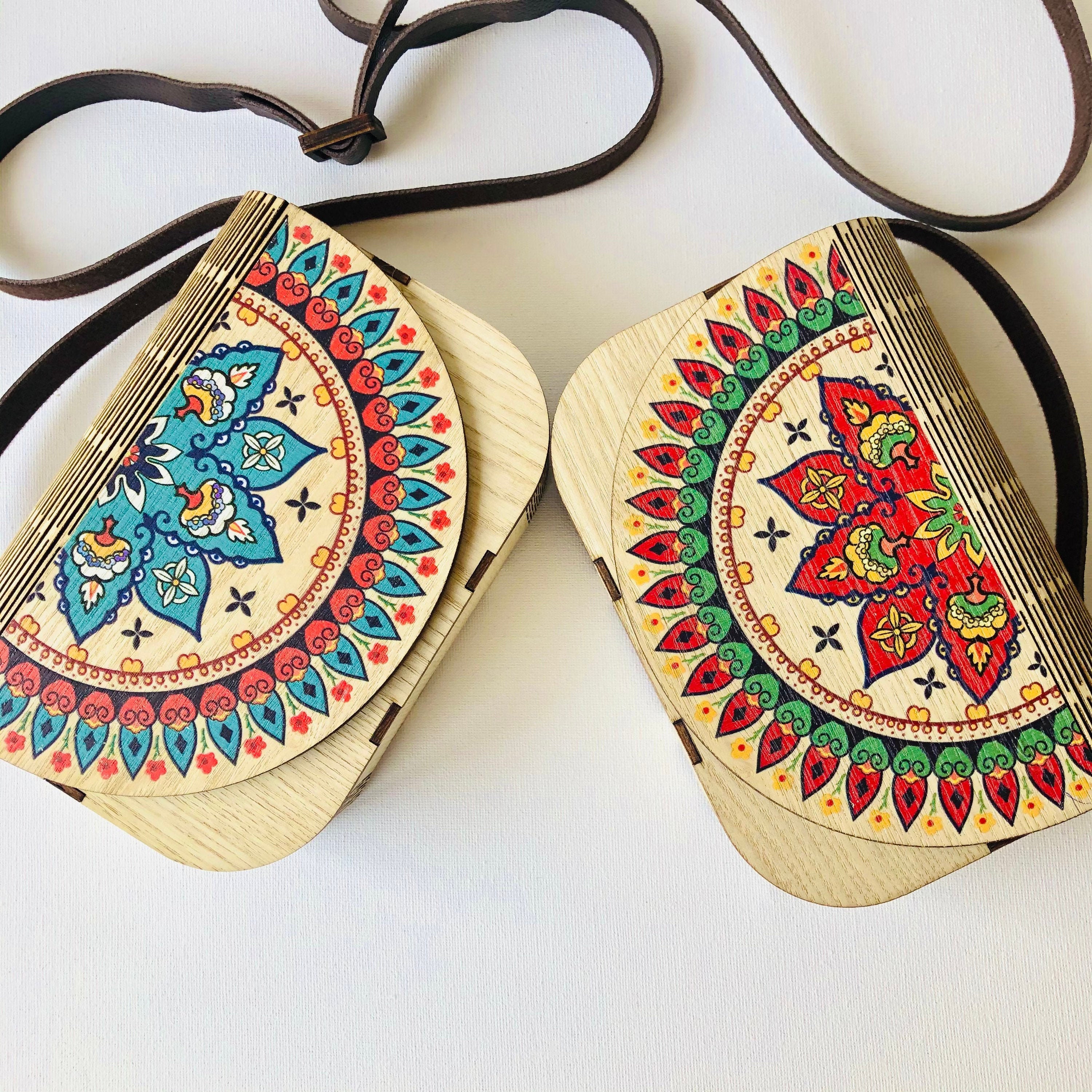 Handmade Wooden Bag |  FREE Earrings with a Bag Purchase l HandPainted Wooden Bag | Summer Boho Bag | Uniquely Handcrafted by Artisans