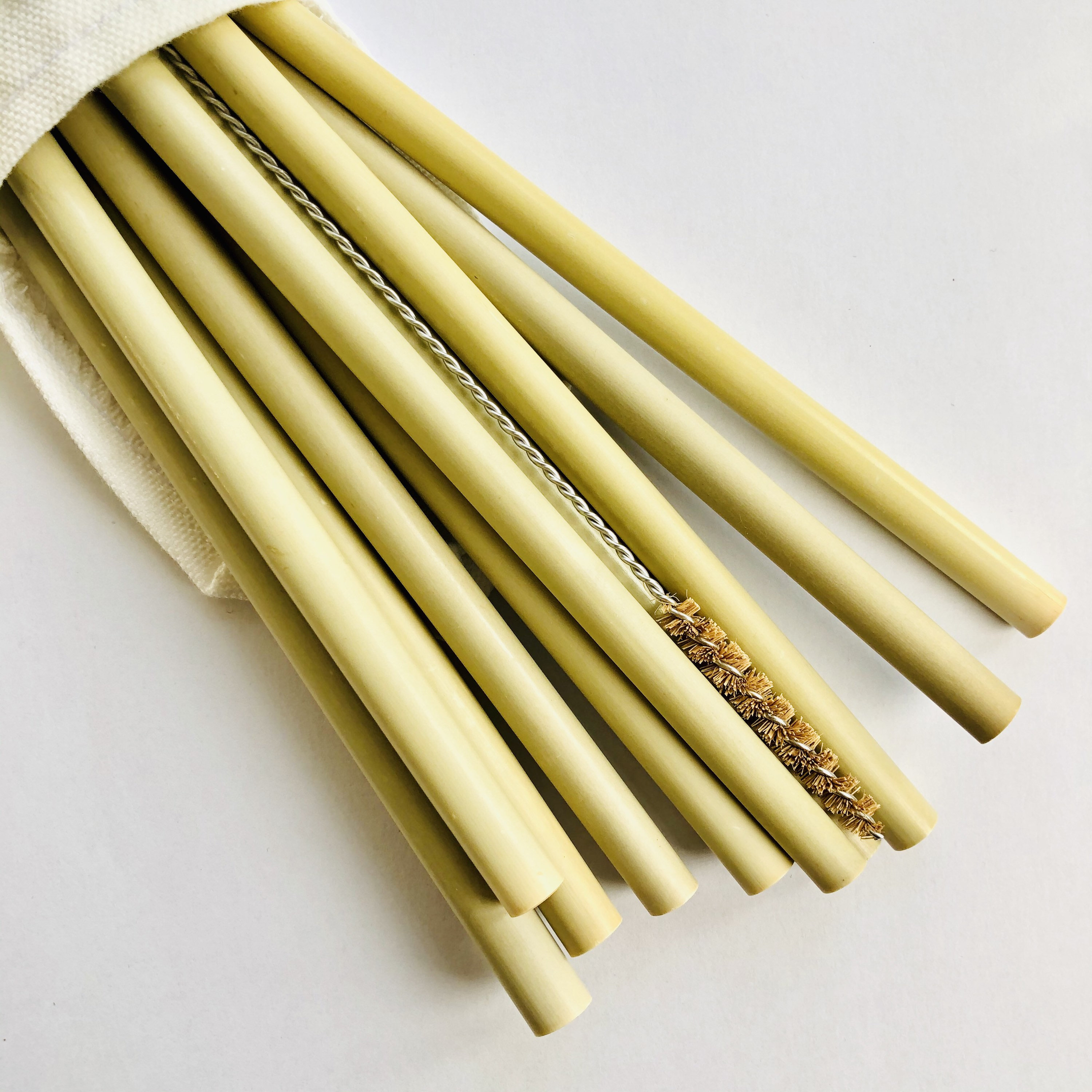 Reusable Bamboo Straw Pack, Bamboo Straw Set with Bag, 100% Natural and Organic, Ecofriendly and Biodegradable, Zero Waster Products