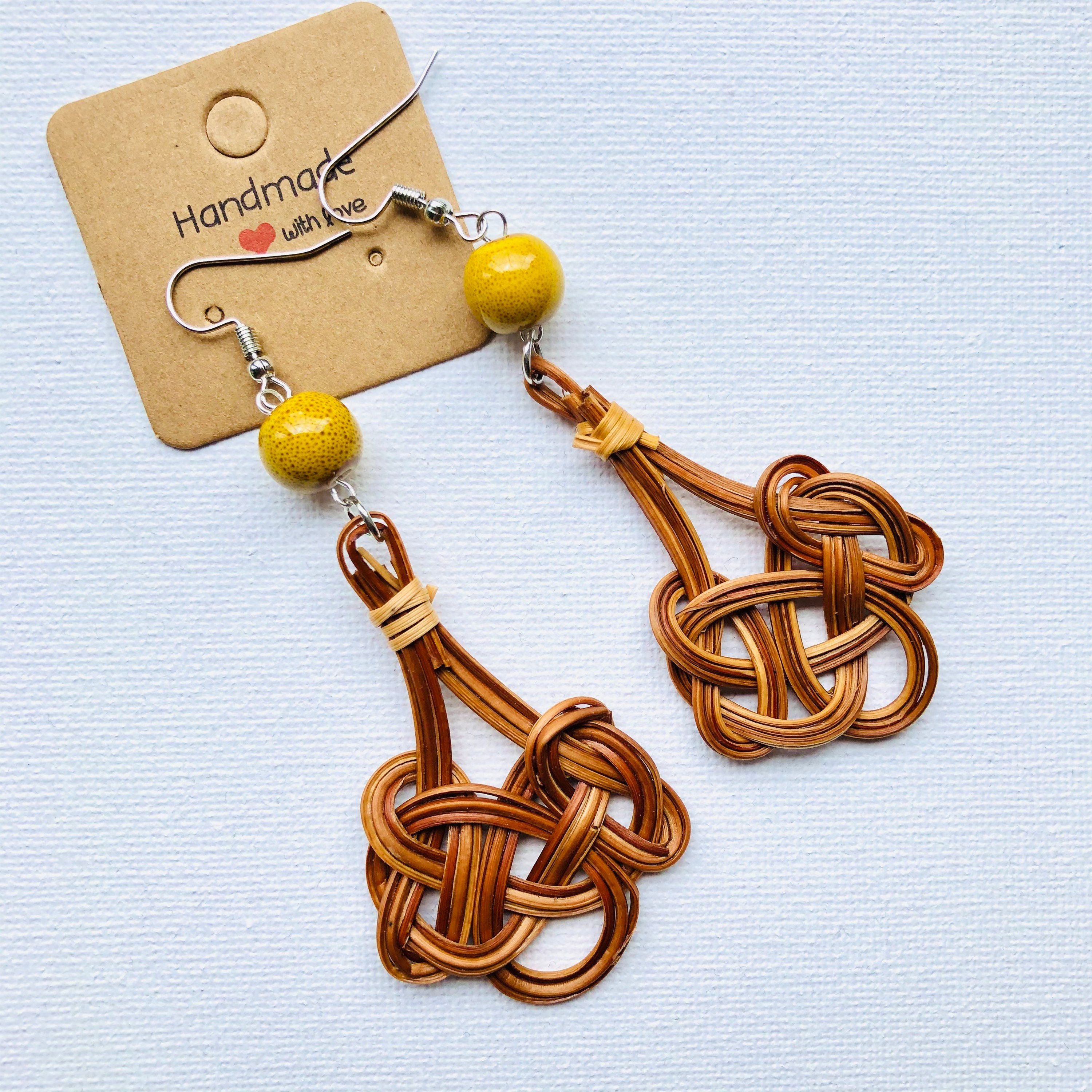 Floral Handwoven Rattan Earrings | Statement Earrings | Wicker Earrings | Petal Earrings |Woven Earrings