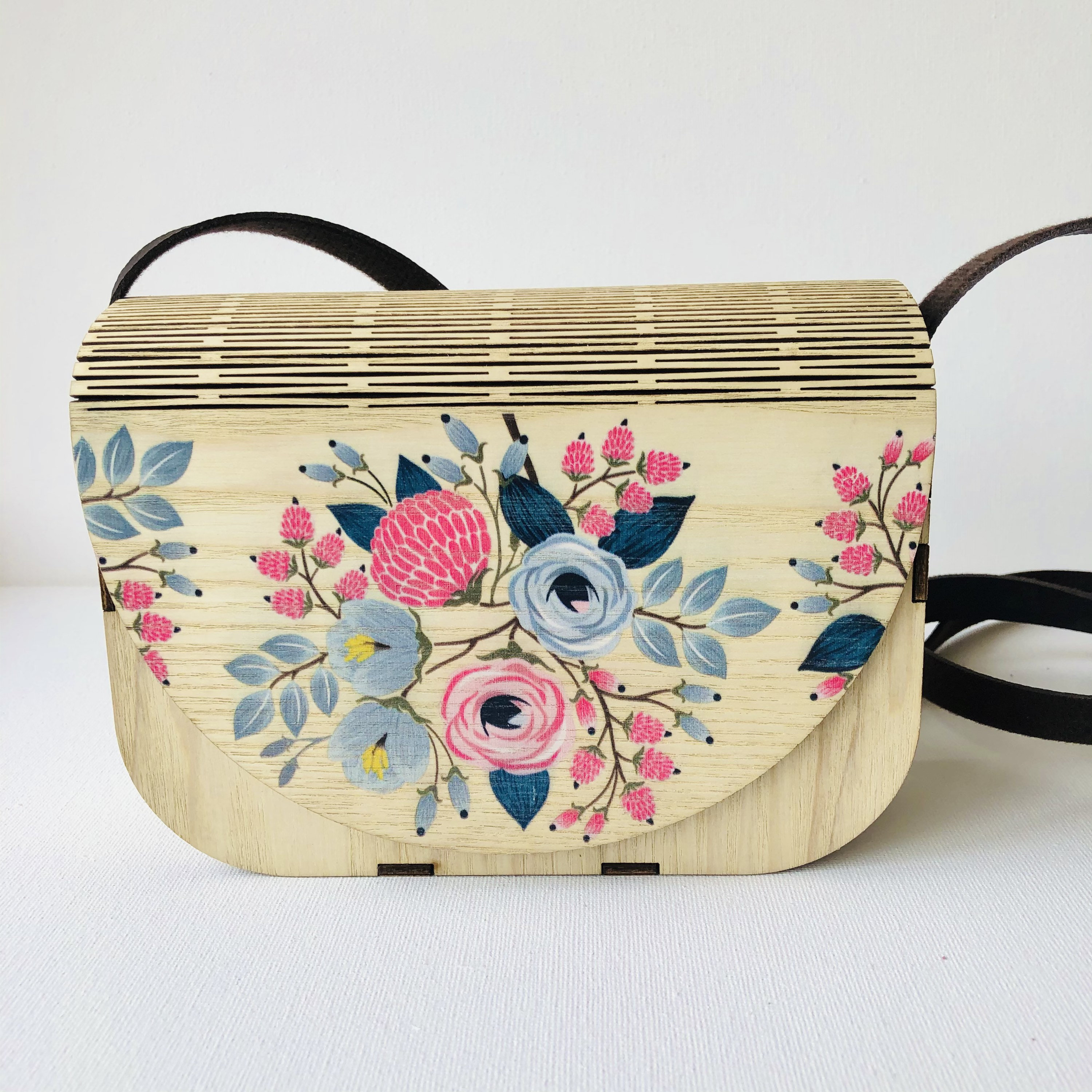 Handmade Flower Woode Bag |  FREE Earrings with a Bag Purchase l HandPainted Wooden Bag | Summer Boho Bag | Uniquely Handcrafted by Artisans