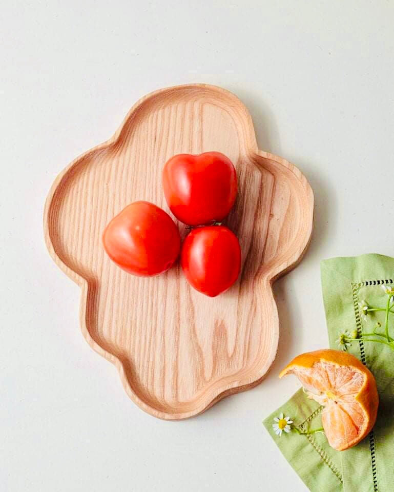 Wooden Cloud Tray, Natural Ash Wood Tray, Food Serving Tray, Wooden Serving Tray, Hand carved Tray, Kitchen Decor, Home Decor