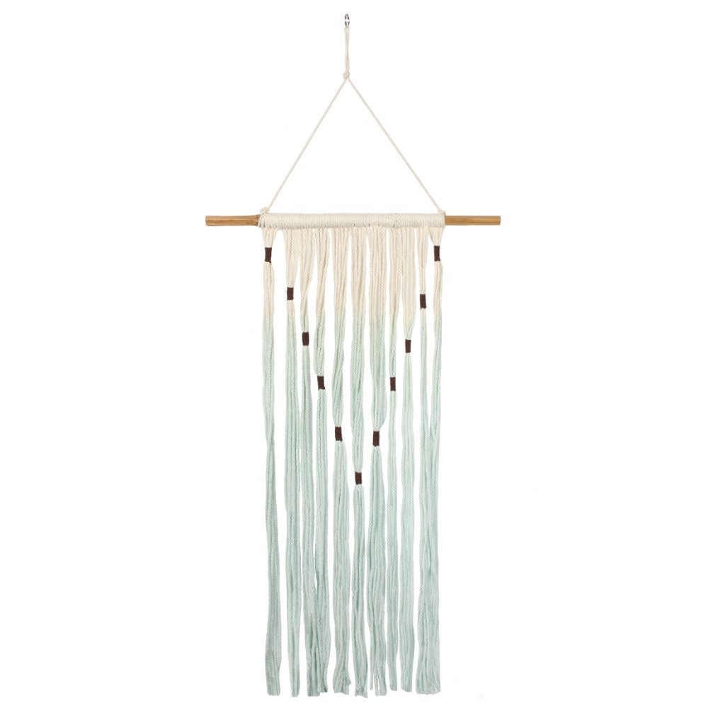 Boho Green and Cream Wall Hanging | Wall Decoration | Decor Wall Hanging | Home Decor | 100% Cotton and Bamboo Holder