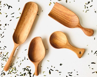 Assorted Handmade Mini Long Wooden Spoons | Condiments Wood Spoons | Sugar Salt Tea Coffee Mustard Wood Spoons | Eco friendly Kitchen Gift