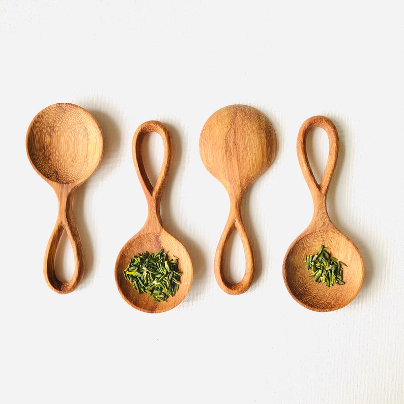 Handcarved Small Wooden Spice Spoon Jar Nam Spoon Natural Wooden Spoons Eco friendly Gift Kitchen Utensils Artisans made image 4