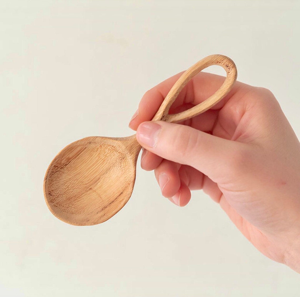 Handcarved Small Wooden Spice Spoons Jar Nam Spoon Natural Etsy