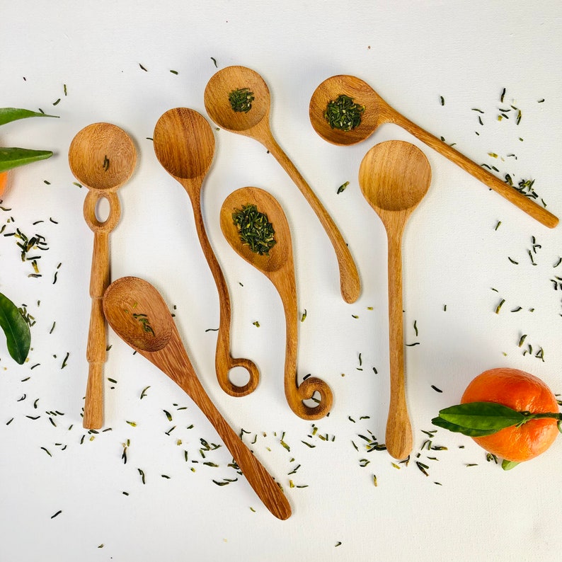 Assorted Handmade Wooden Spoons Natural Beautiful Wooden Spoons Eco friendly Kitchen Utensils Handmade Home Gift image 6