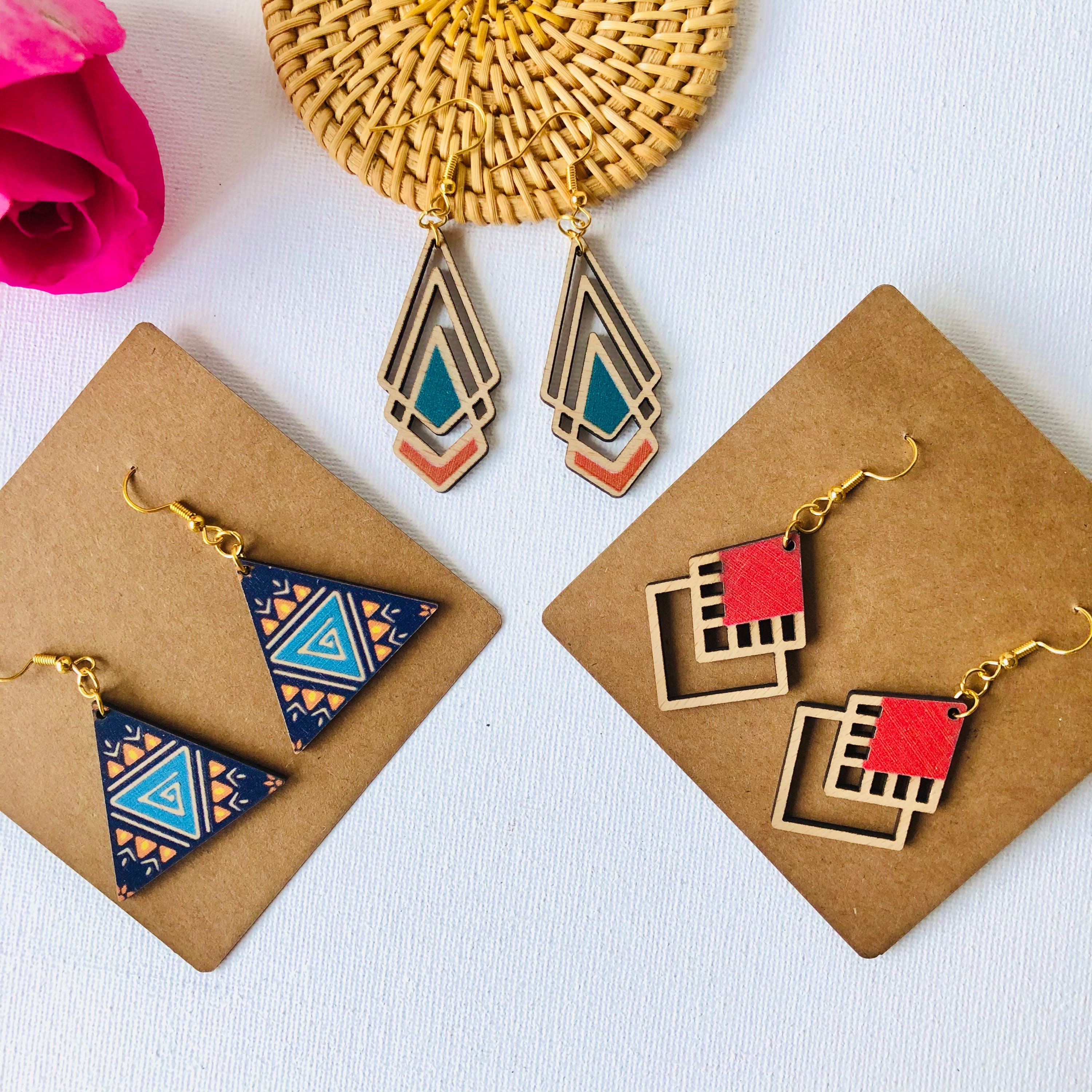 Handmade Teardrop Wooden Earrings | Lightweight Dangle Earrings | Wood Earrings | Summer Earrings | Earrings For Her | BUY 4 PAY 3