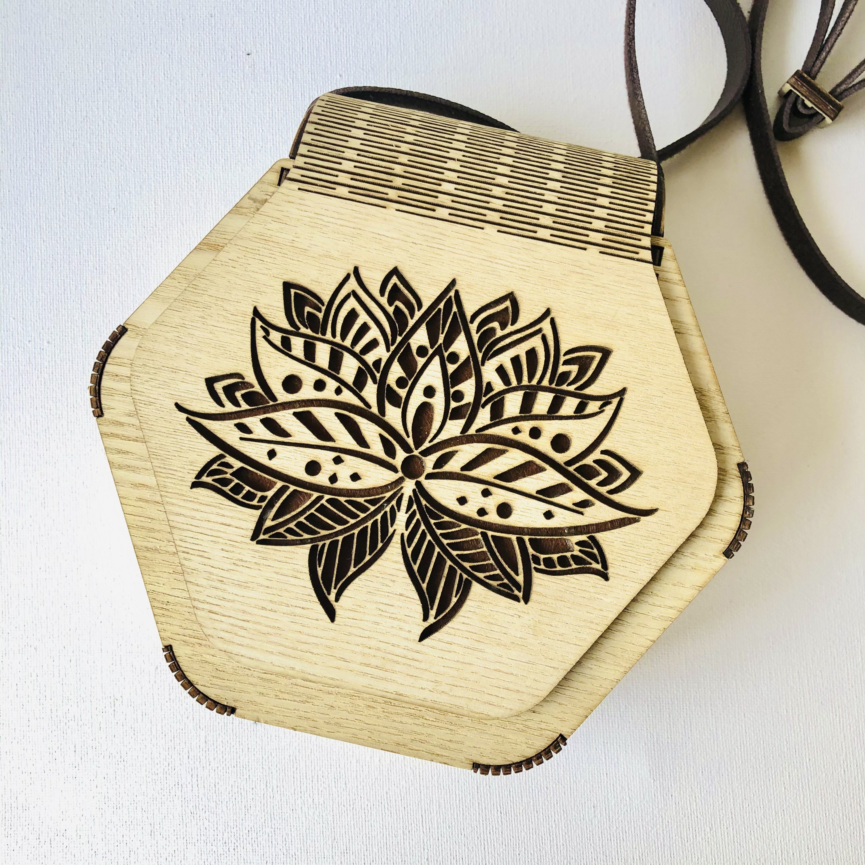 Handmade Wooden Flamingo Bag |  FREE Wooden Earrings with a Bag l HandPainted Hexagon Bag | Uniquely Handcrafted by Artisans