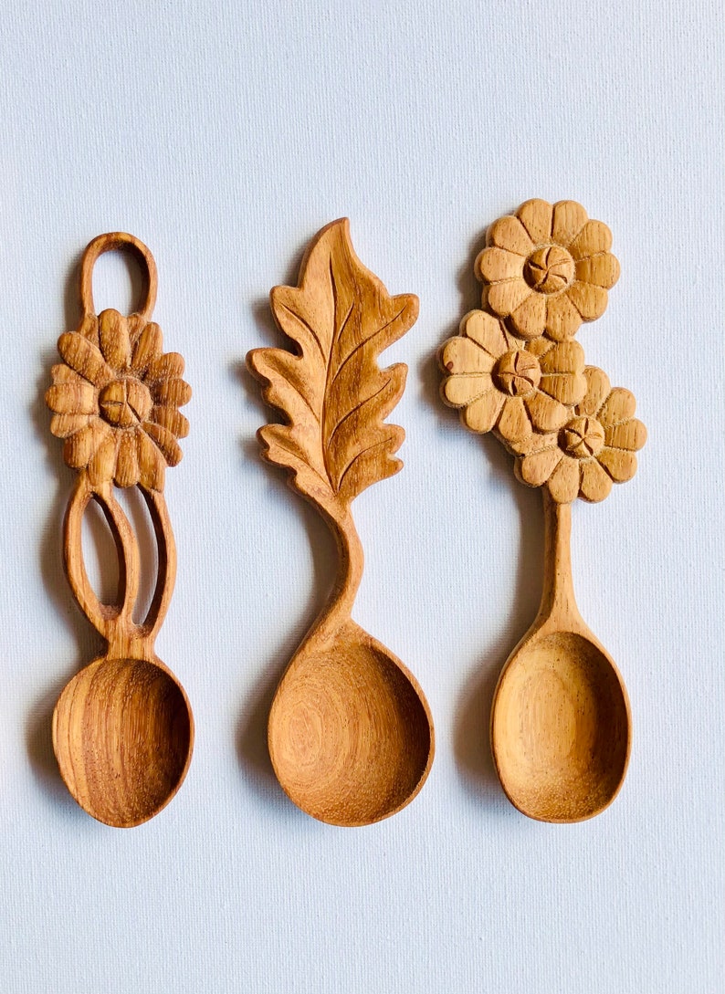 Handmade Unique Wooden Spoons Natural Beautiful Wooden Etsy