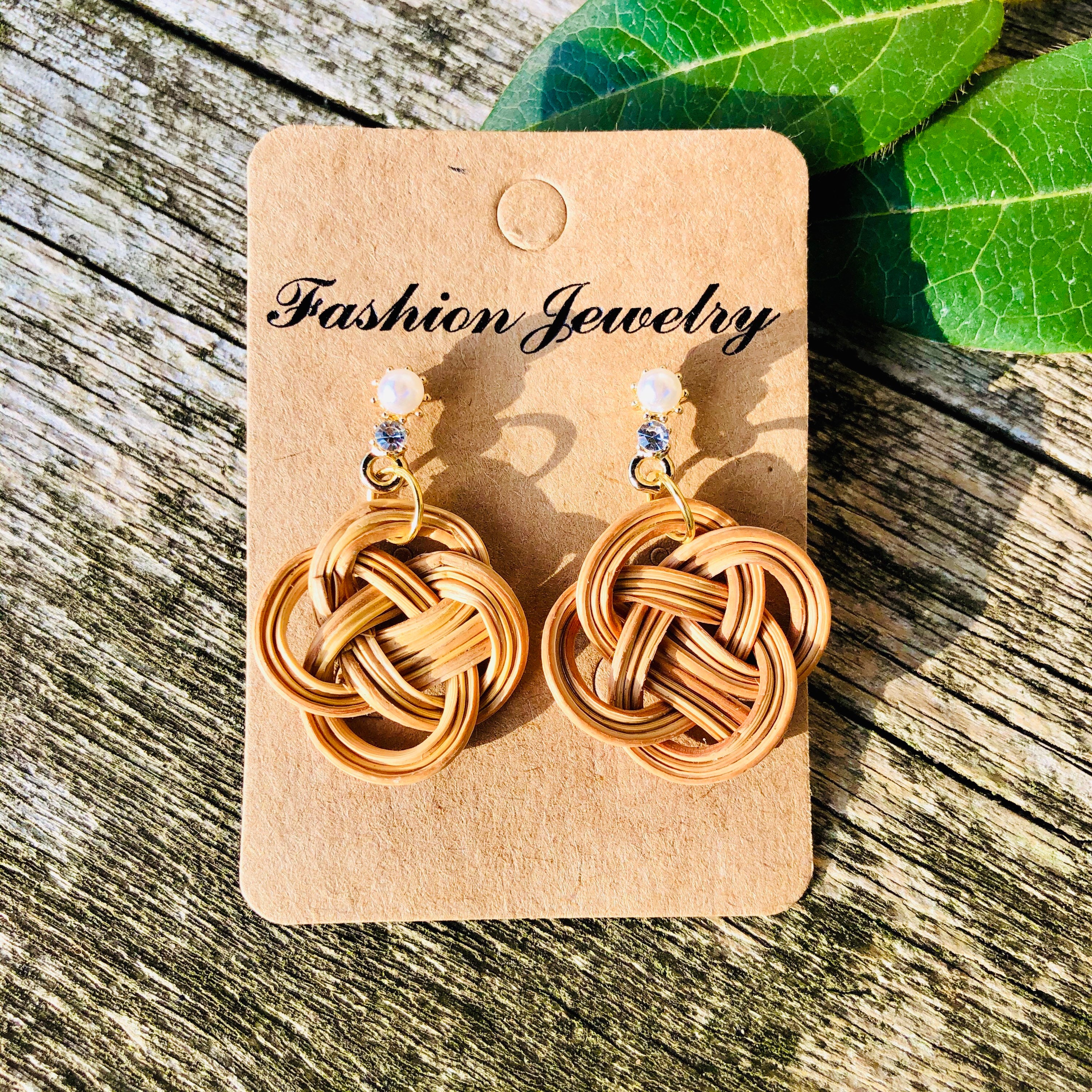 Flower Handwoven Rattan Earrings |Handmade Earrings | Hoop Earrings |Boho Earrings | Wicker Earrings | Christmas Earrings