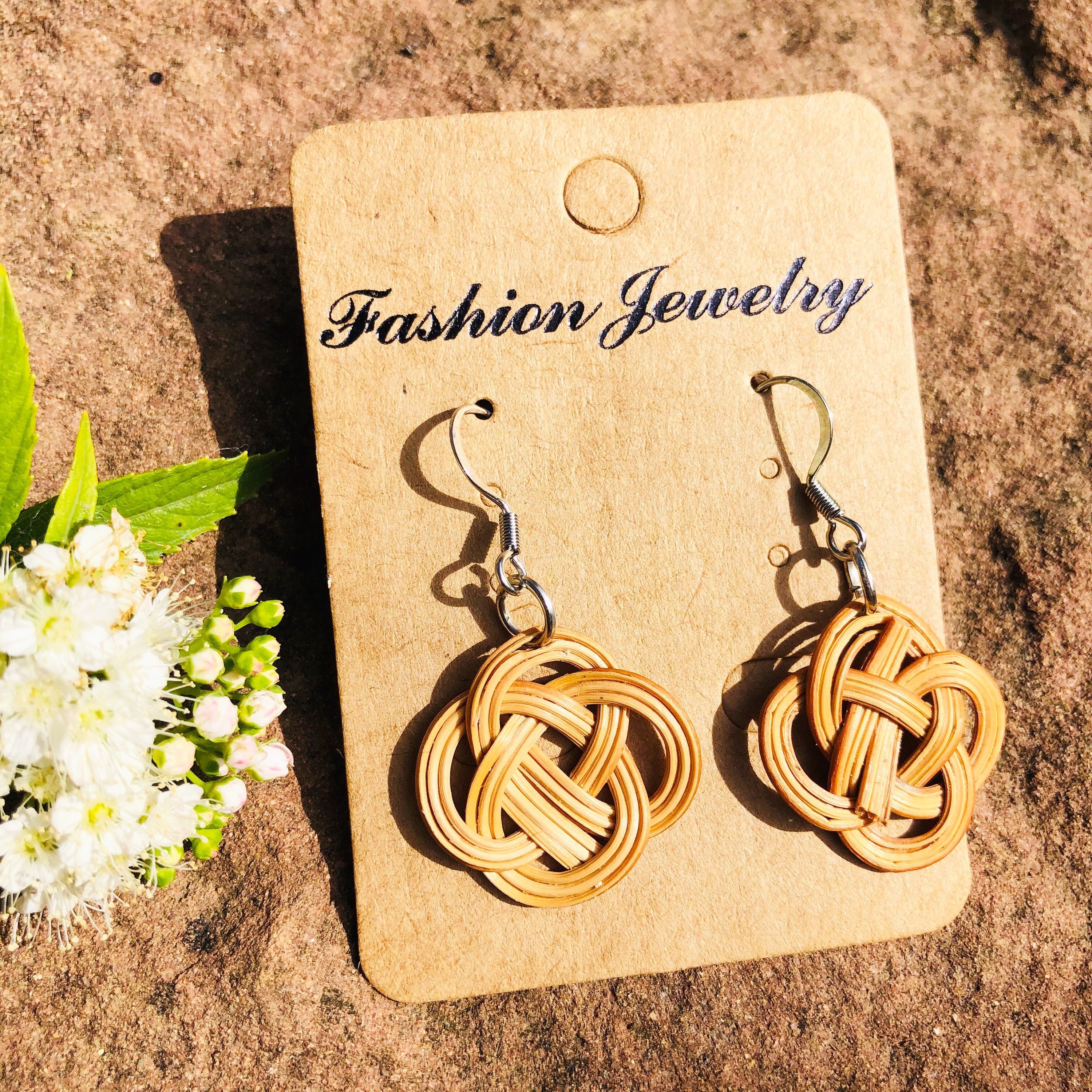 Spring Petaloid Handwoven Rattan Earrings | Handmade Boho Earrings | Statement Earrings |Wicker Earrings