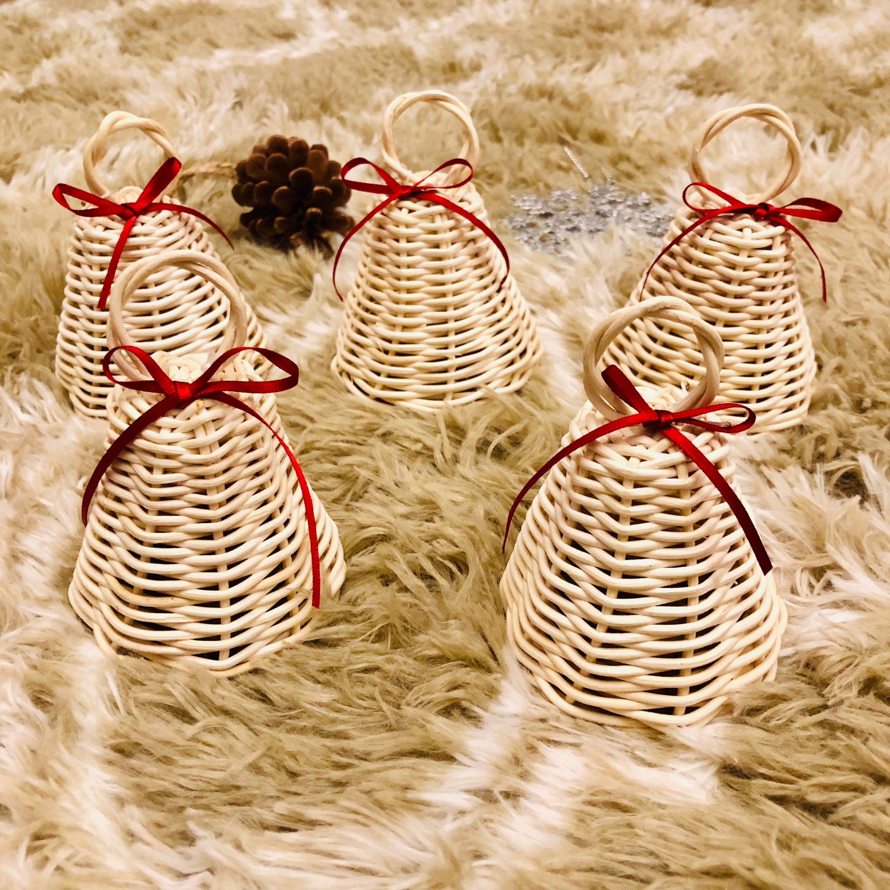 Handmade Rattan Bell, Bell Ornaments, Home decoration, Wicker Rattan Bell, Boho Decor