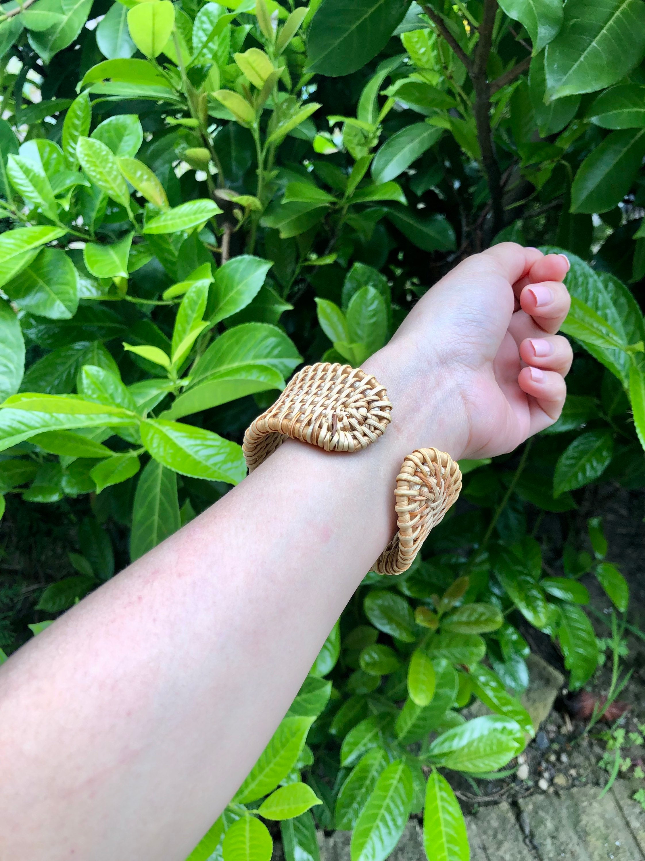 Adjustable Round handwoven rattan bracelets | Summer rattan bangles | Boho bracelet | wicker bracelet | handmade bracelet