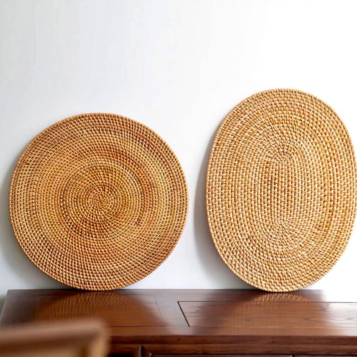 Rattan Woven Placemat Round Rattan Placemat Oval Placemat Etsy