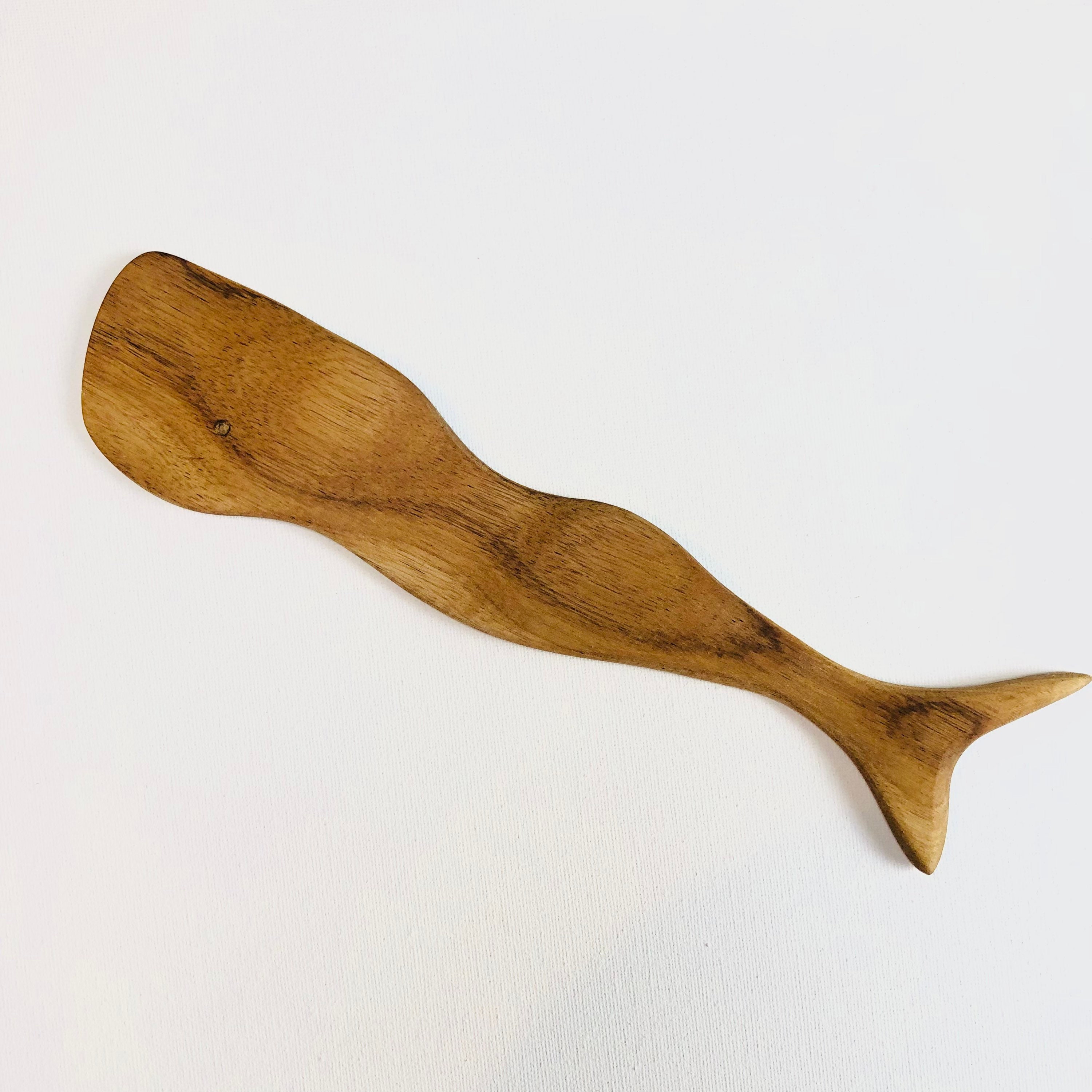Handcarved Wooden Salad Server Dolphin Spoons, Big Rice Spoon, Handcrafted Dolphin Shaped Spoons, Fish Spoons, Acacia Wooden Salad Spoons
