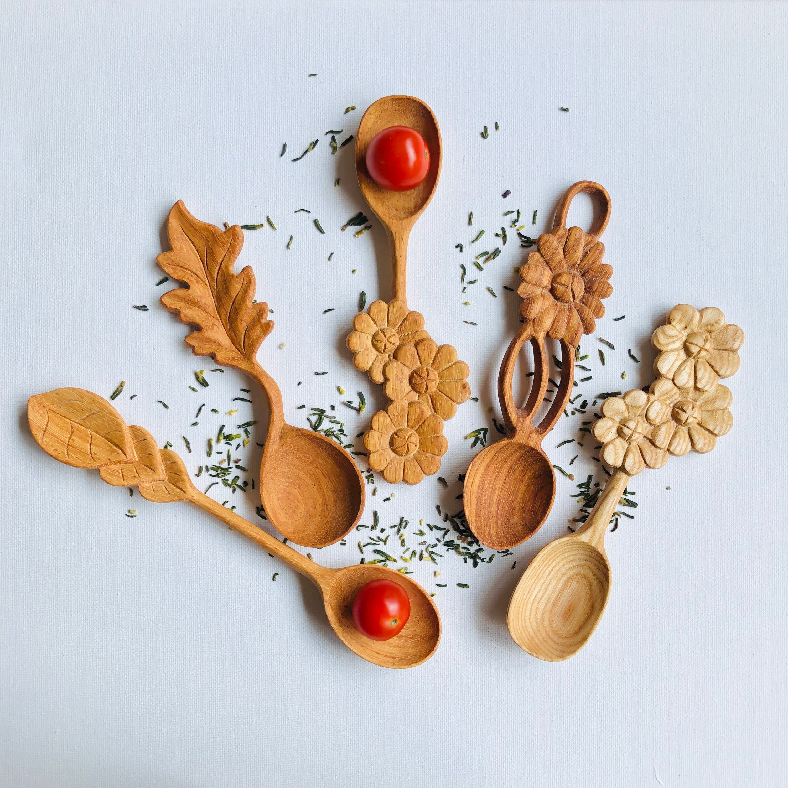 Handmade Unique Wooden Spoons | Natural Beautiful Wooden Spoons | Eco friendly Doussie Wooden Spoons | Aesthetic Kitchen | Kitchen Gifts