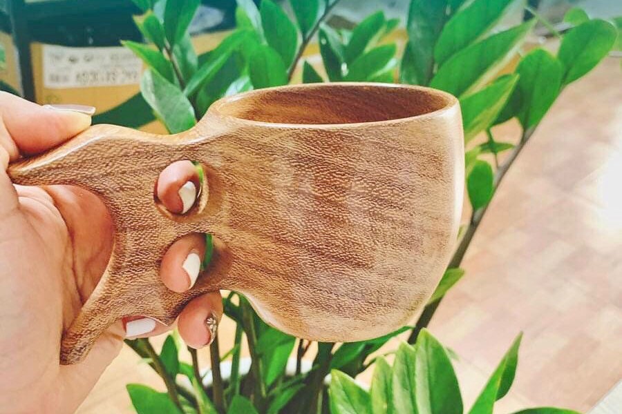 Handcrafted Kuksa Wooden Cup, Nordic Cup, 100% Natural Wooden Cup, Tea Cup, Portable Cup, Wooden Tumbler, Kitchen Decor