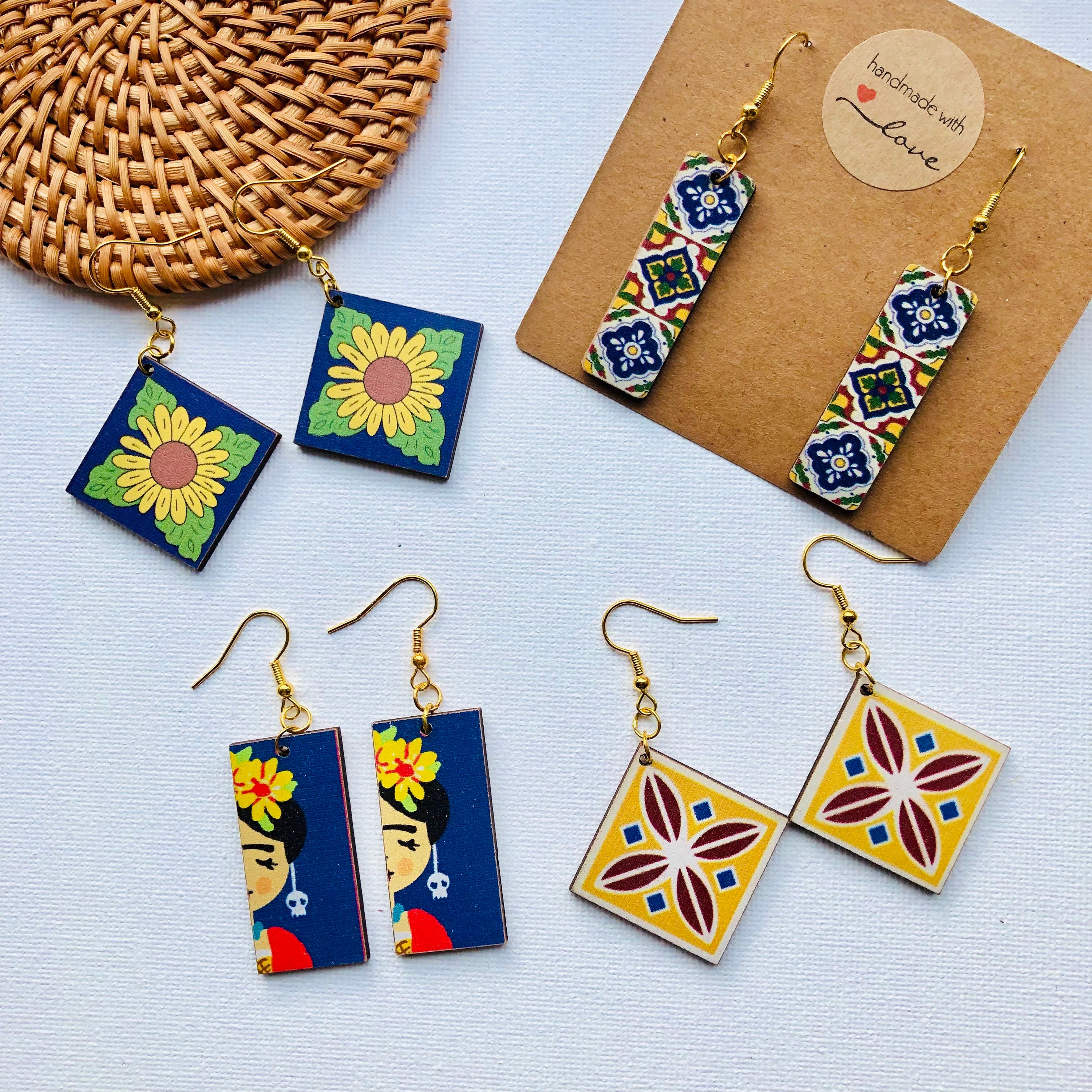 Handmade Unique Wooden Earrings | Lightweight Geometric Earrings | Wood Earrings | Summer Autumn Earrings | BUY 4 PAY 3