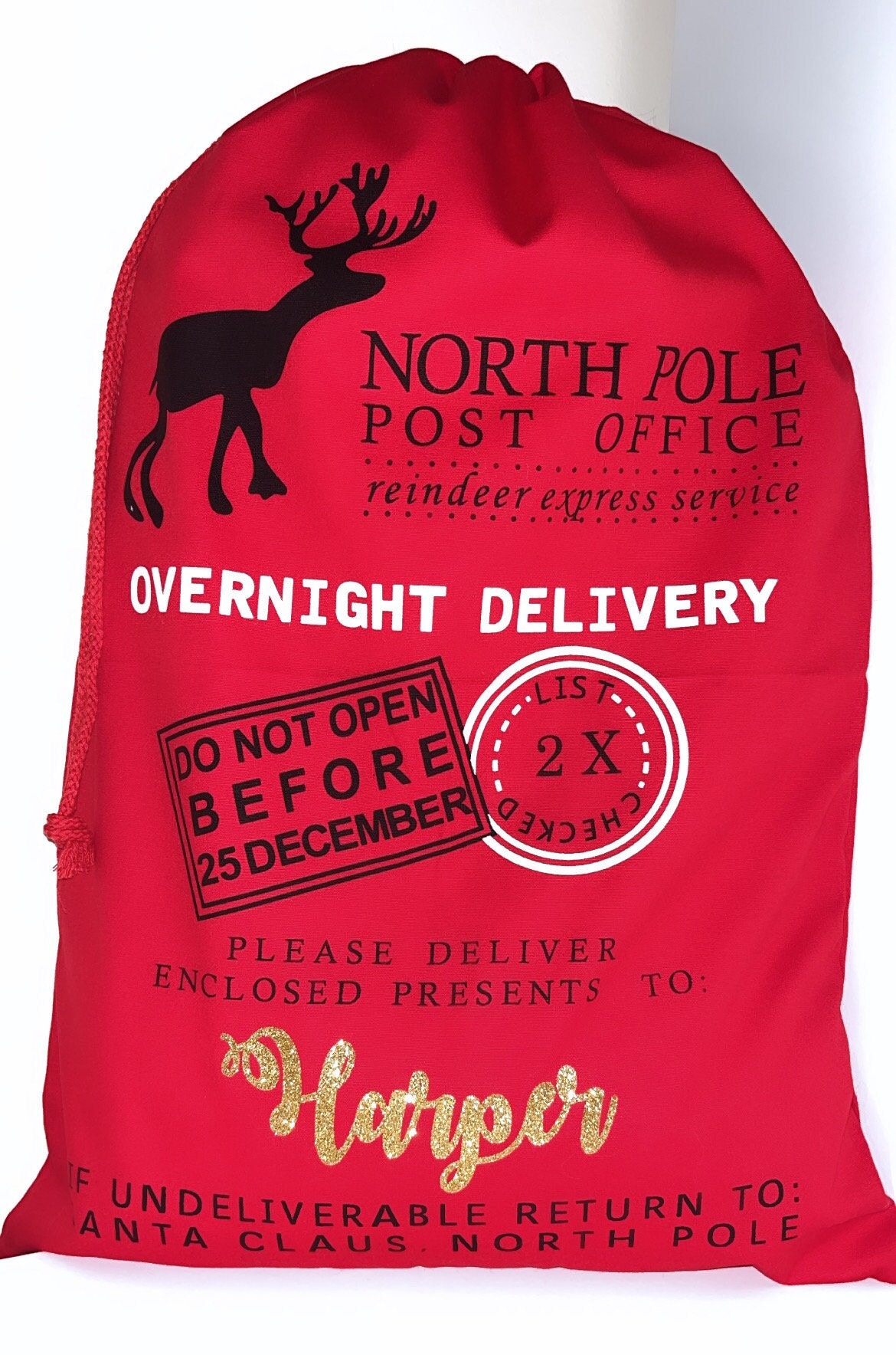 EARLY SALE! In stock,  Large Christmas Santa Sack- Personalised Xmas Father Christmas  gift bag