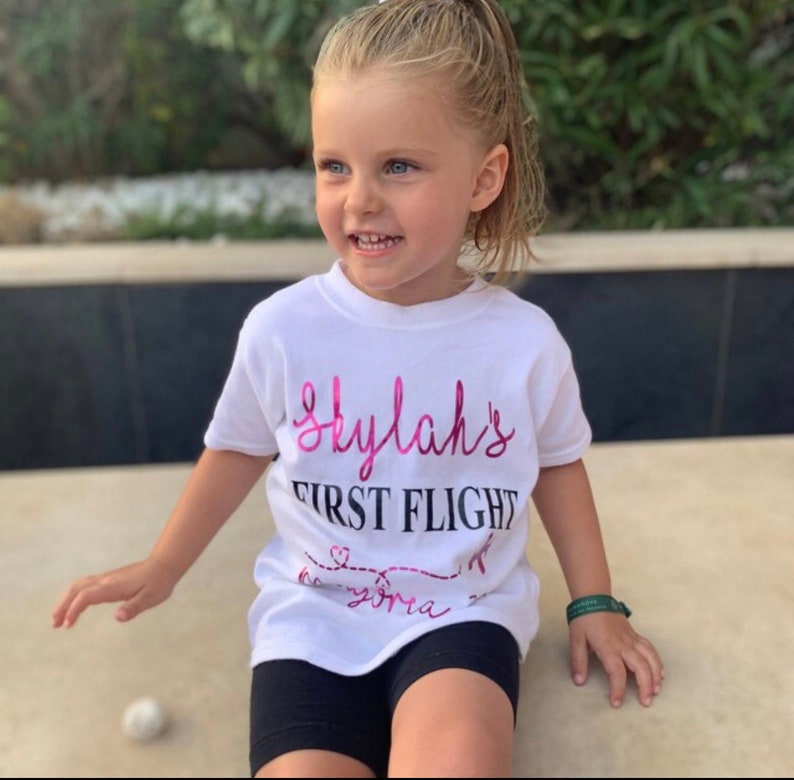 Personalised First Flight Kids T-Shirt image 5