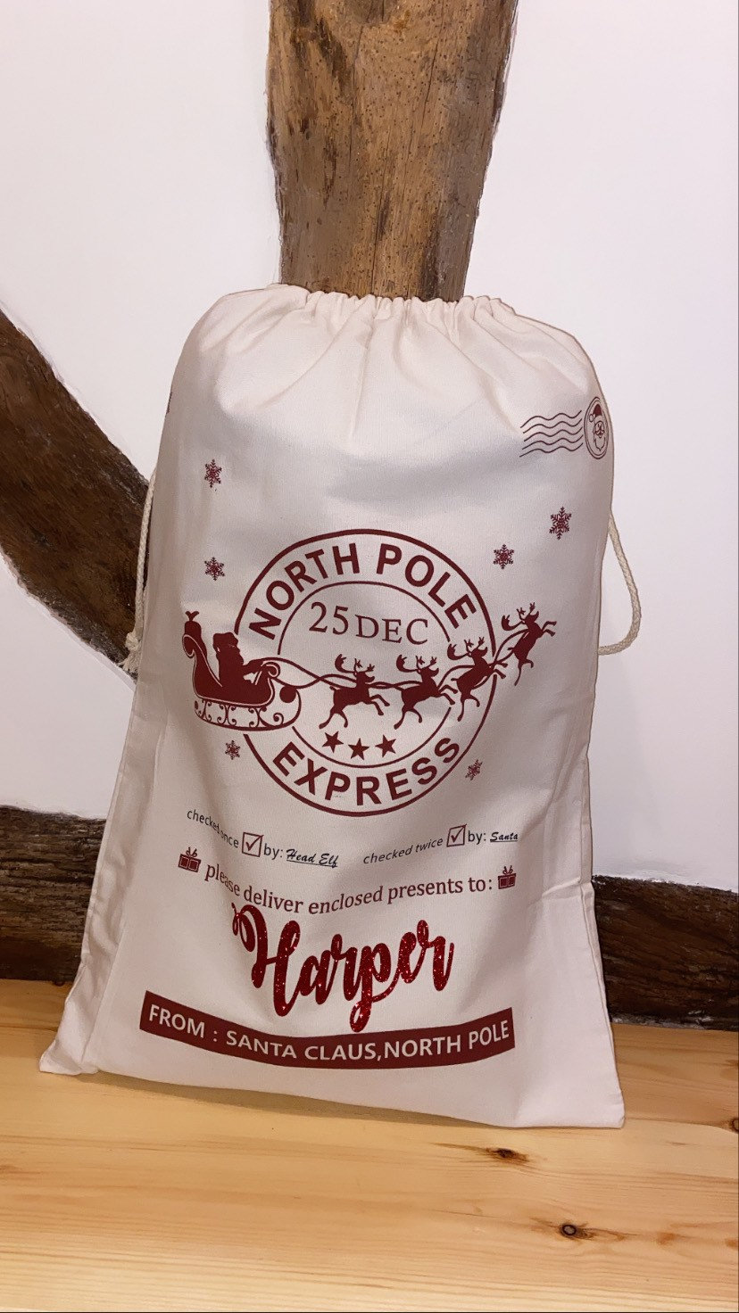 EARLY SALE! In stock,  Large Christmas Santa Sack- Personalised Xmas Father Christmas  gift bag