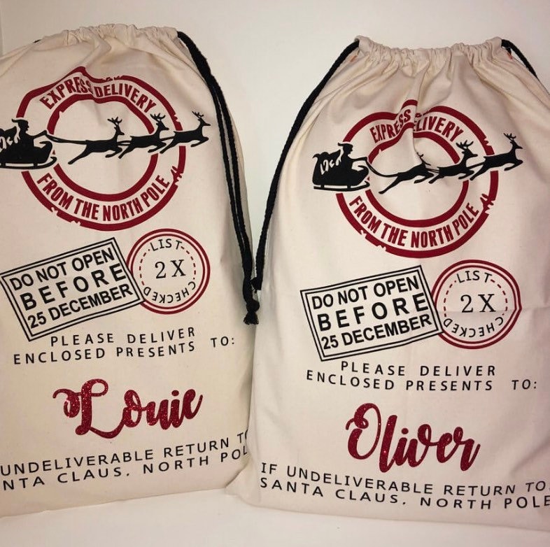 EARLY SALE! In stock,  Large Christmas Santa Sack- Personalised Xmas Father Christmas  gift bag