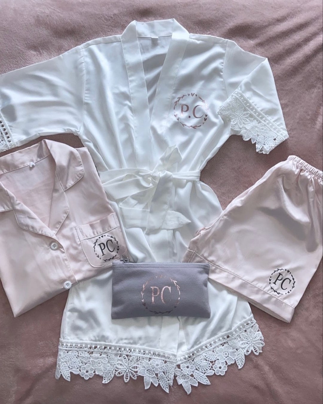 Ofmcap Robe Design Satin Lace Robes Personalised or Custom Design - Etsy