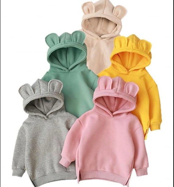 Personalised Bear Ear Hoodie 3 6m to 9 10y Etsy