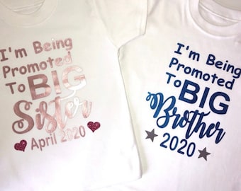 Baby announcement - Promoted to big brother sister T-shirt