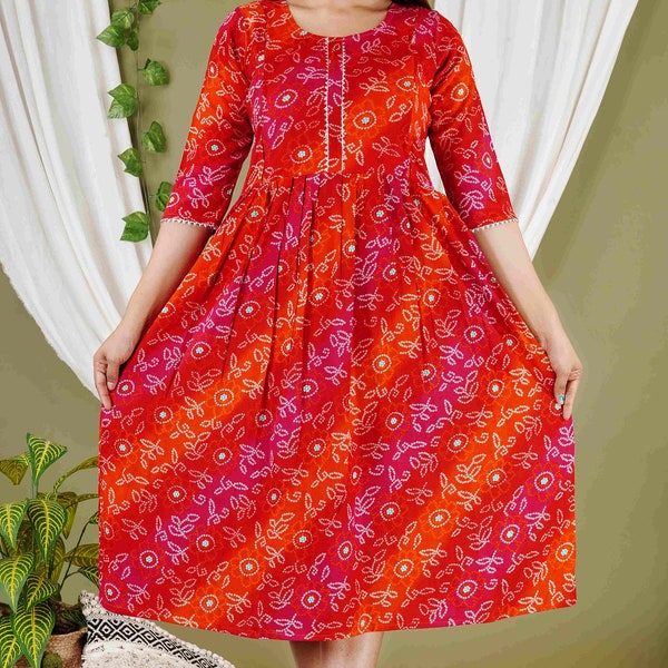 Indian Women  Anarkali Women Kurtis Breast Feeding Dress Gown Indian Kurtas Grey Floral Print Gift For Girl Dress Summer
