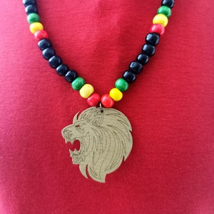 reggae necklace with lion pendant