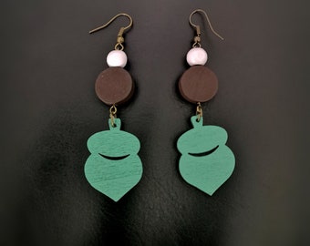 acorn shaped bead drop earrings