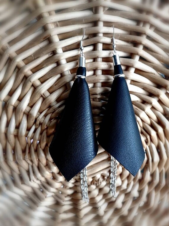 Etsy faux shop leather earrings