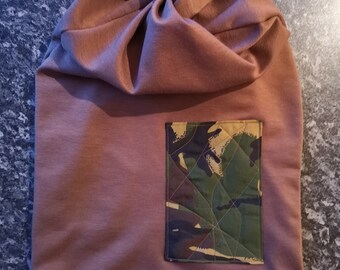 extra long light brown slouchy beanie/dreadlock crown