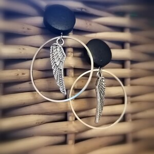 angel wings stud earrings