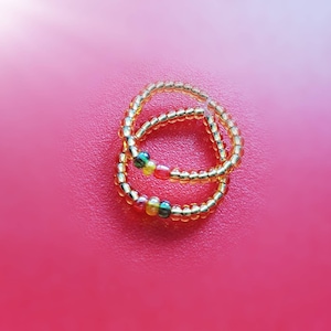 Reggae beaded ring