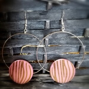 pink zebra drop hoops