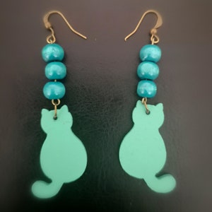 little cats drop earrings